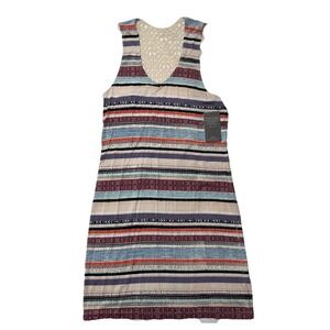 Threads 4 Thought Harlow Dress‎ Tank Small Colorful Ixtapa Stripe Crocheted Lace